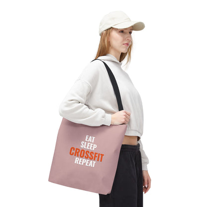 Eat Sleep CrossFit Repeat Tote Bag — Gym Workout Canvas Tote for CrossFitters