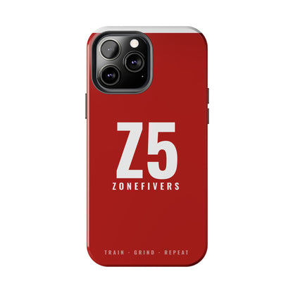 Z5 ZoneFivers Tough Phone Case – Red "Train • Grind • Repeat" Protective Cover