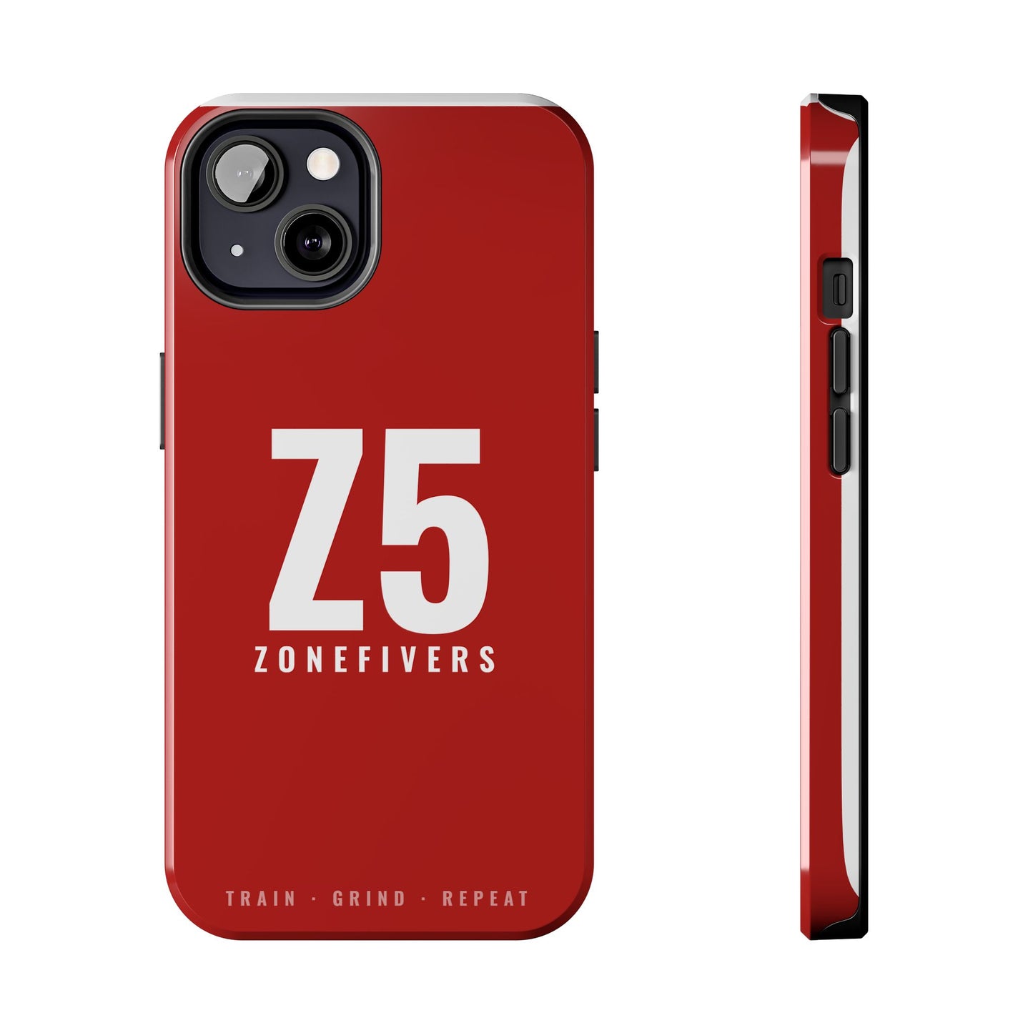 Z5 ZoneFivers Tough Phone Case – Red "Train • Grind • Repeat" Protective Cover