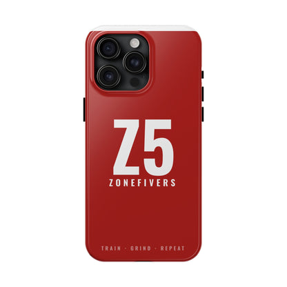 Z5 ZoneFivers Tough Phone Case – Red "Train • Grind • Repeat" Protective Cover