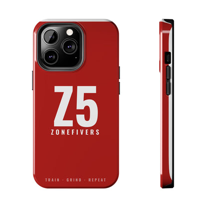 Z5 ZoneFivers Tough Phone Case – Red "Train • Grind • Repeat" Protective Cover