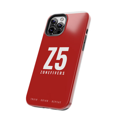 Z5 ZoneFivers Tough Phone Case – Red "Train • Grind • Repeat" Protective Cover
