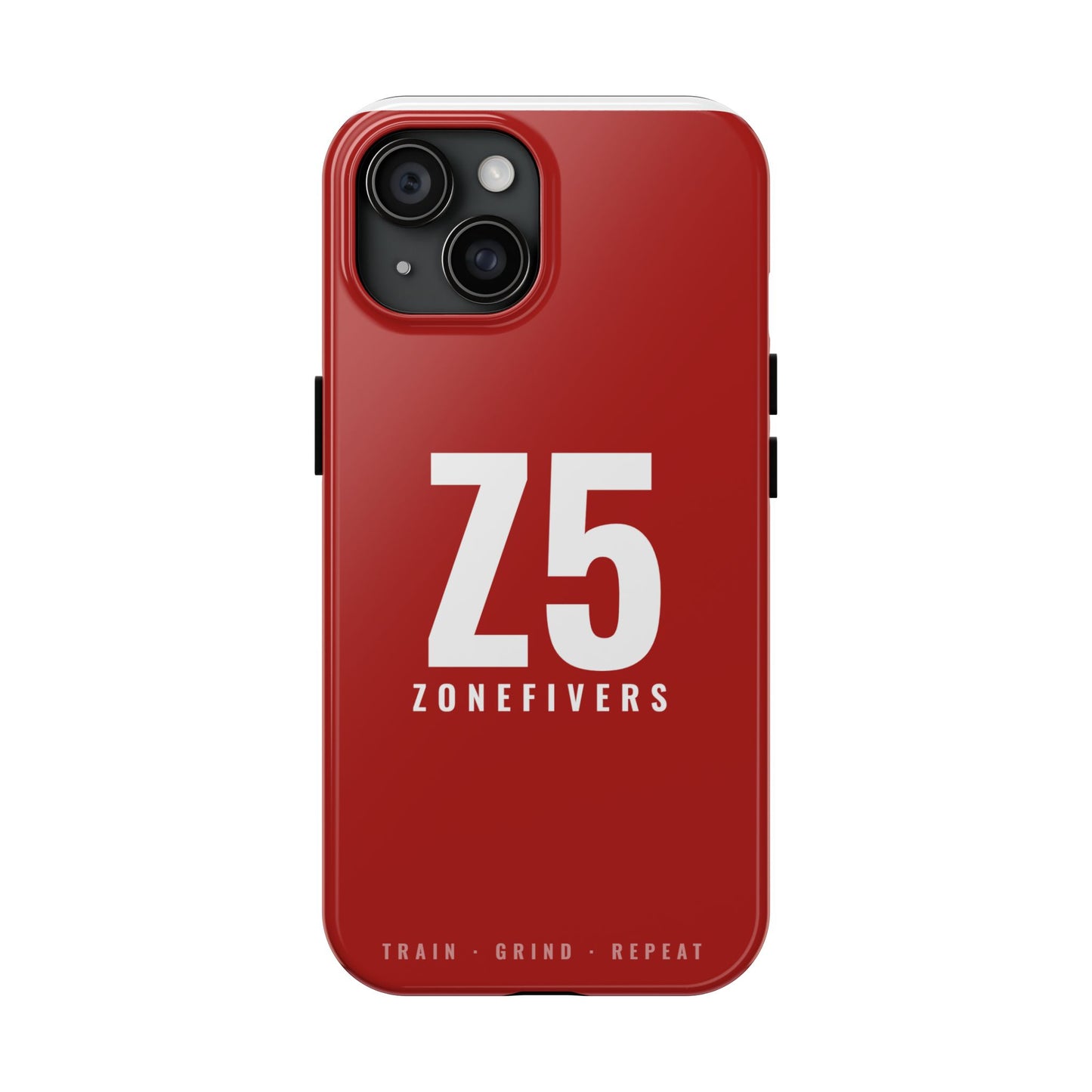 Z5 ZoneFivers Tough Phone Case – Red "Train • Grind • Repeat" Protective Cover
