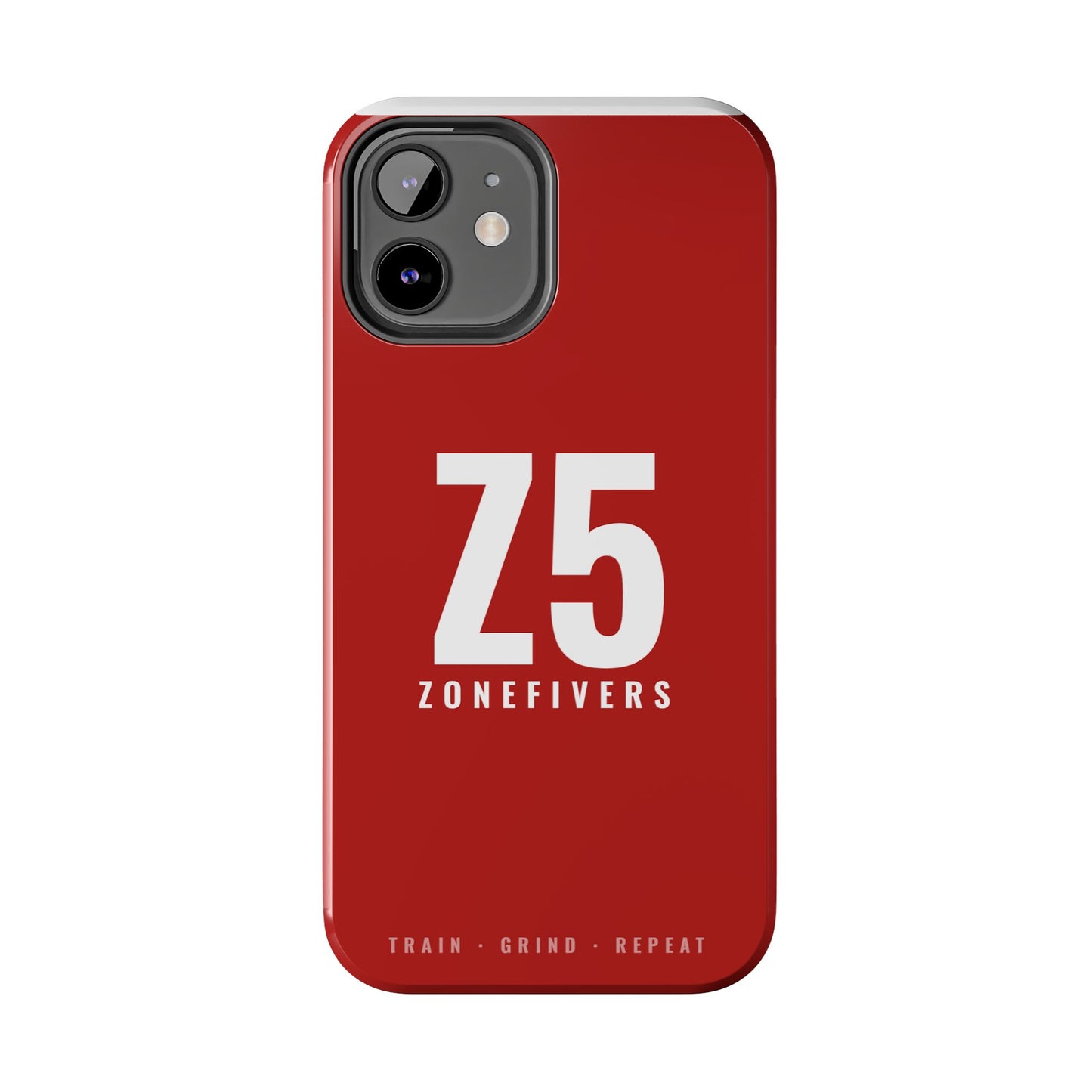 Z5 ZoneFivers Tough Phone Case – Red "Train • Grind • Repeat" Protective Cover